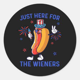 4th Of July Wieners Usa American Flag Patriotic Me Classic Round Sticker