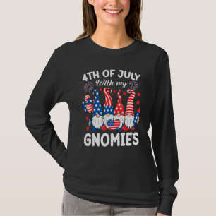4th Of July With My Gnomies  Gnome Us Flag Patriot T-Shirt