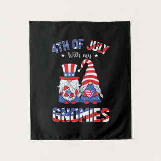 4th Of July With My Gnomies Patriotic Gnome Tapestry