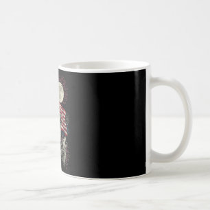4th Of July Wolves Moon Meme Funny Usa Flag Men Wo Coffee Mug