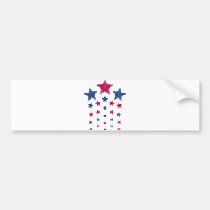 4th of July Women Men Kids Cute USA Patriotic Star Bumper Sticker