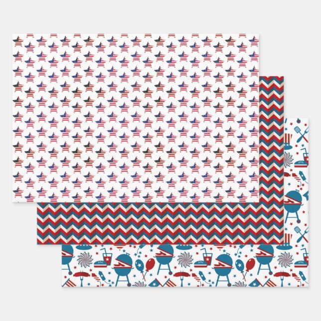 4th of July Wrapping Paper Sheet (Set)