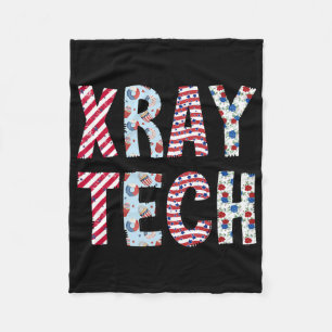 4th Of July X-ray Tech Independence Day American F Fleece Blanket
