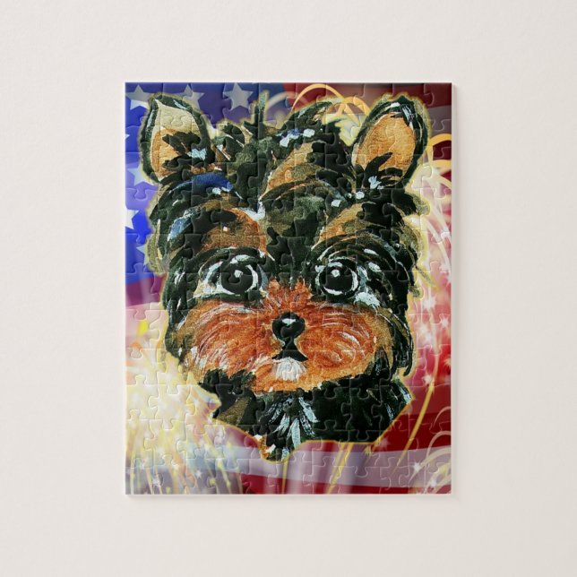 4th of July YORKIE POO Jigsaw Puzzle (Vertical)