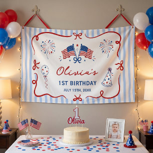 4th Of Patriotic Theme Birthday Banner