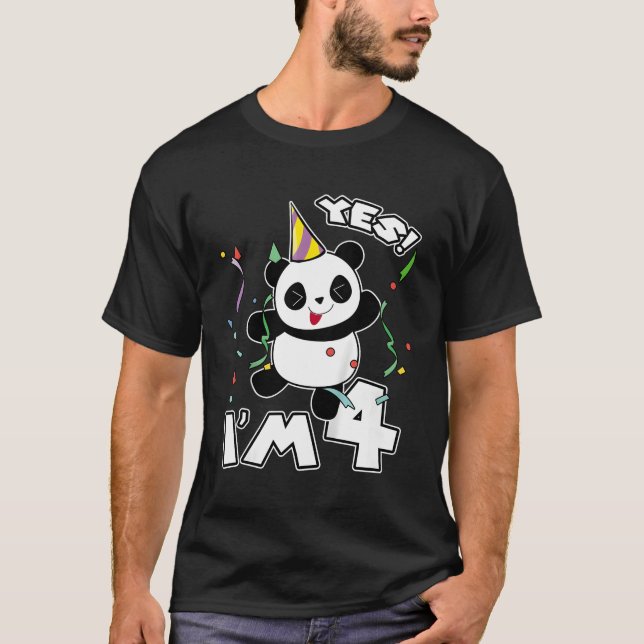 4Th Panda Yes I'M 4 Panda T-Shirt (Front)