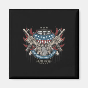 4th Patriotic America Military Veteran Independenc Magnet