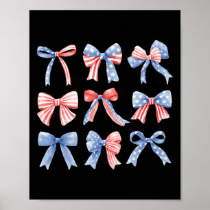 4th Patriotic Coquette Girly Girl American Flag Bo Poster