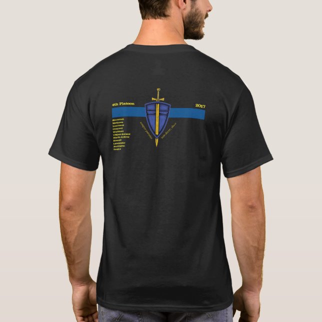 4th Platoon With Departments T-Shirt (Back)