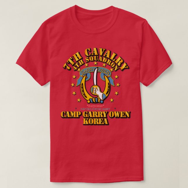 4th Squadron 7th Cavalry Camp Gary Owen Korea T-Shirt (Design Front)
