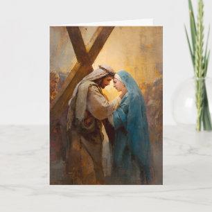 4th Station of the Cross -Jesus Meets His Mother Card