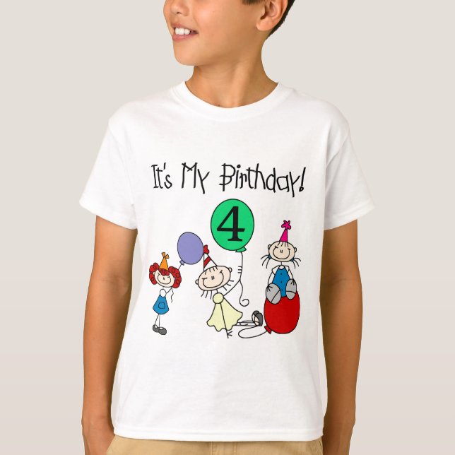 4th Stick Kids Party Birthday Tshirts and Gifts (Front)