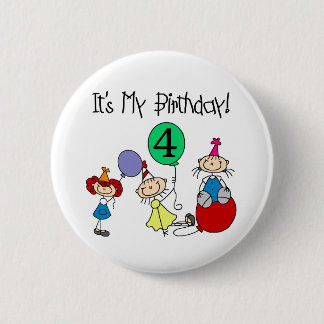 4th Stick Kids Party Birthday Tshirts and Gifts 6 Cm Round Badge