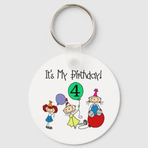 4th Stick Kids Party Birthday Tshirts and Gifts Key Ring
