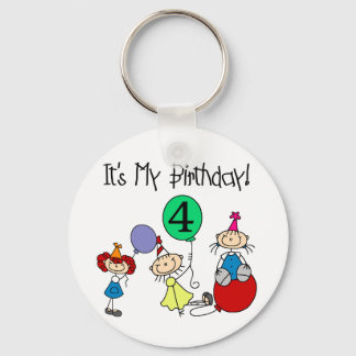 4th Stick Kids Party Birthday Tshirts and Gifts Key Ring