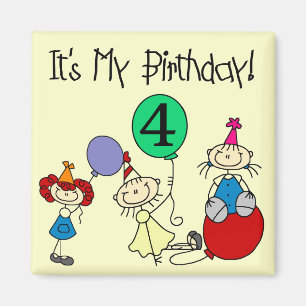 4th Stick Kids Party Birthday Tshirts and Gifts Magnet