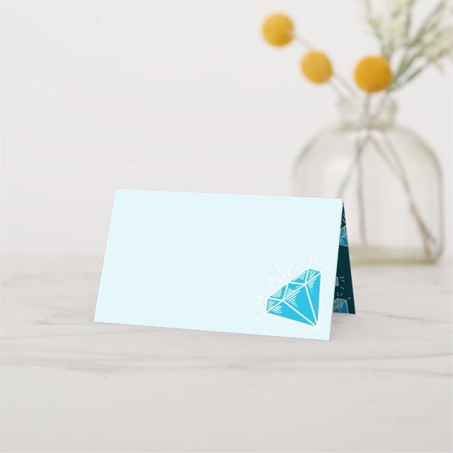 4th wedding anniversary blue topaz gems graphic place card (Front)