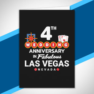 4th Wedding Anniversary Couples Las Vegas Trip Card