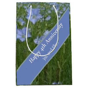 4th Wedding Anniversary Editable Medium Gift Bag