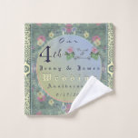 4th Wedding Anniversary Floral Towel<br><div class="desc">So,  she loves hand drawn flowers and a touch of the romantic,  too? AND you're looking for her 4th wedding anniversary towels? Then perhaps you've found them with my soft,  moonlit emblem marking your special milestone!</div>