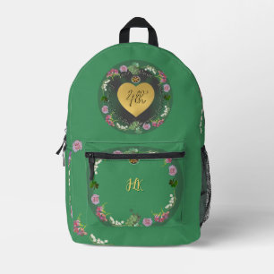 4th Wedding Anniversary Fruit Floral  Printed Back Backpack