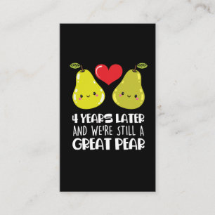 4th Wedding Anniversary Gift Married Couple Pear Business Card