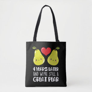 4th Wedding Anniversary Gift Married Couple Pear Tote Bag