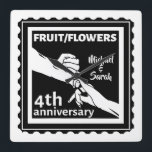4th Wedding anniversary holding hands romantic<br><div class="desc">If you would like any help customizing this design, please use the ask this designer button, just below this text. This design has an illustration of a married couple holding hands, in black and white. The Woman's hand has a wedding ring. The text reads 4th wedding anniversary and has the...</div>