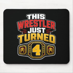 4th Wrestling Birthday This Wrestler Turned 4 Boys Mouse Pad