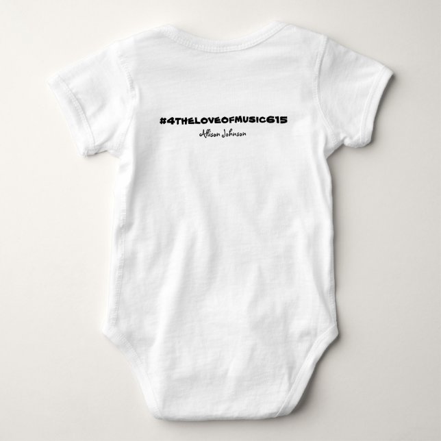 4theloveofmusic "Shakespeare" baby outfit Bodysuit (Back)