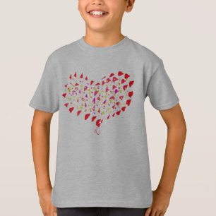 4U Big Bright Red Paint Heart Sport T-Shirt
