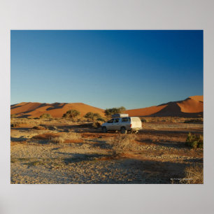 4x4 car in desert Landscape of Namib at Poster