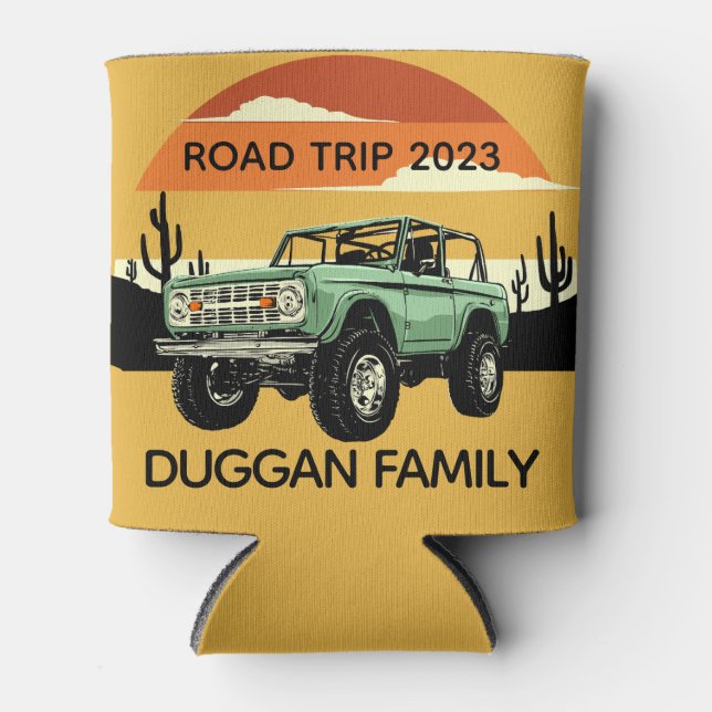 4x4 Family Adventure Personalised Custom Text Can Cooler (Front)