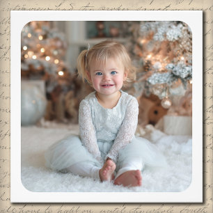 4x4 Rounded Square Border Holiday Family Photo Print