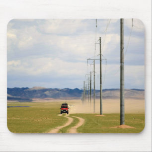 4X4 Vehicles On Dirt Road, Gobi Desert Mouse Pad