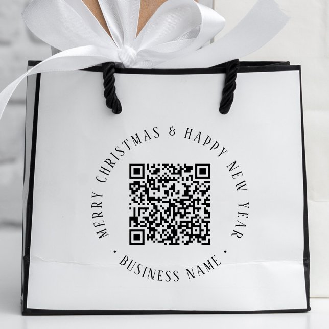 4X5 Business QR Code Christmas Holiday Simple Rubber Stamp (Creator Uploaded)