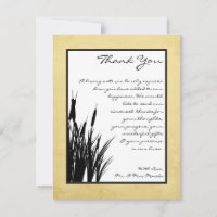 4x5 FLAT Thank You Card Cattail/Dragonfly Silhouet