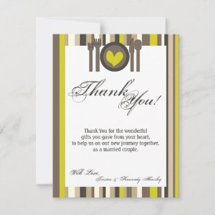 4x5 FLAT Thank You Card China Plate Silverware