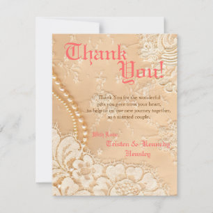 4x5 FLAT Thank You Card Country Lace Victorian