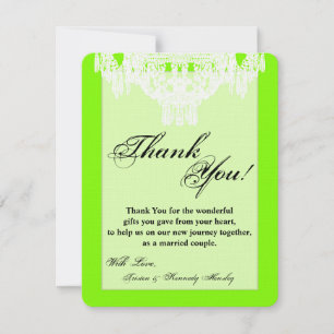 4x5 FLAT Thank You Card Crystal Chandelier Glitz