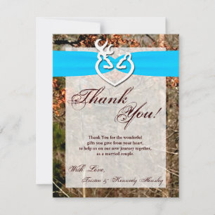 4x5 FLAT Thank You Card Deer Couple Doe Buck Cam