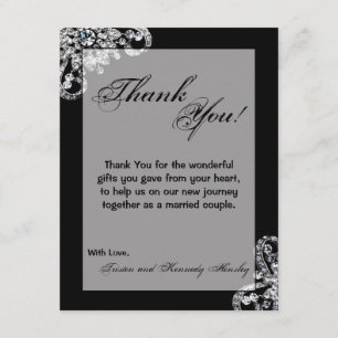 4x5 FLAT Thank You Card Diamond Jewellery Necklace