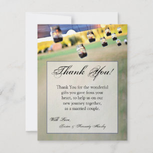 4x5 FLAT Thank You Card Mason Jar Candle Holders