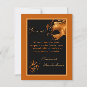 4x5 FLAT Thank you Card Mis XV Orange