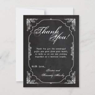 4x5 FLAT Thank You Card Modern Chalkboard Vintage