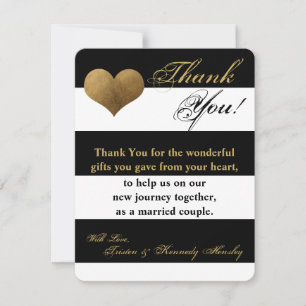 4x5 FLAT Thank You Card Modern Stripe Black White