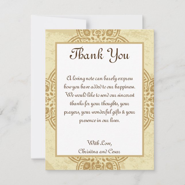 4x5 FLAT Thank You Card Moroccan Party (Front)