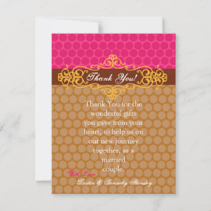 4x5 FLAT Thank You Card Moroccan Polka Dots