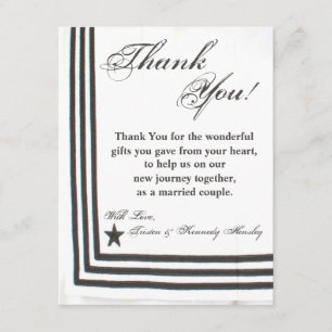 4x5 FLAT Thank You Card Navy Summer Dress Whites U