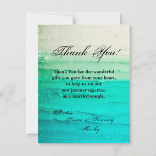 4x5 FLAT Thank You Card Ombre Blue Frosting